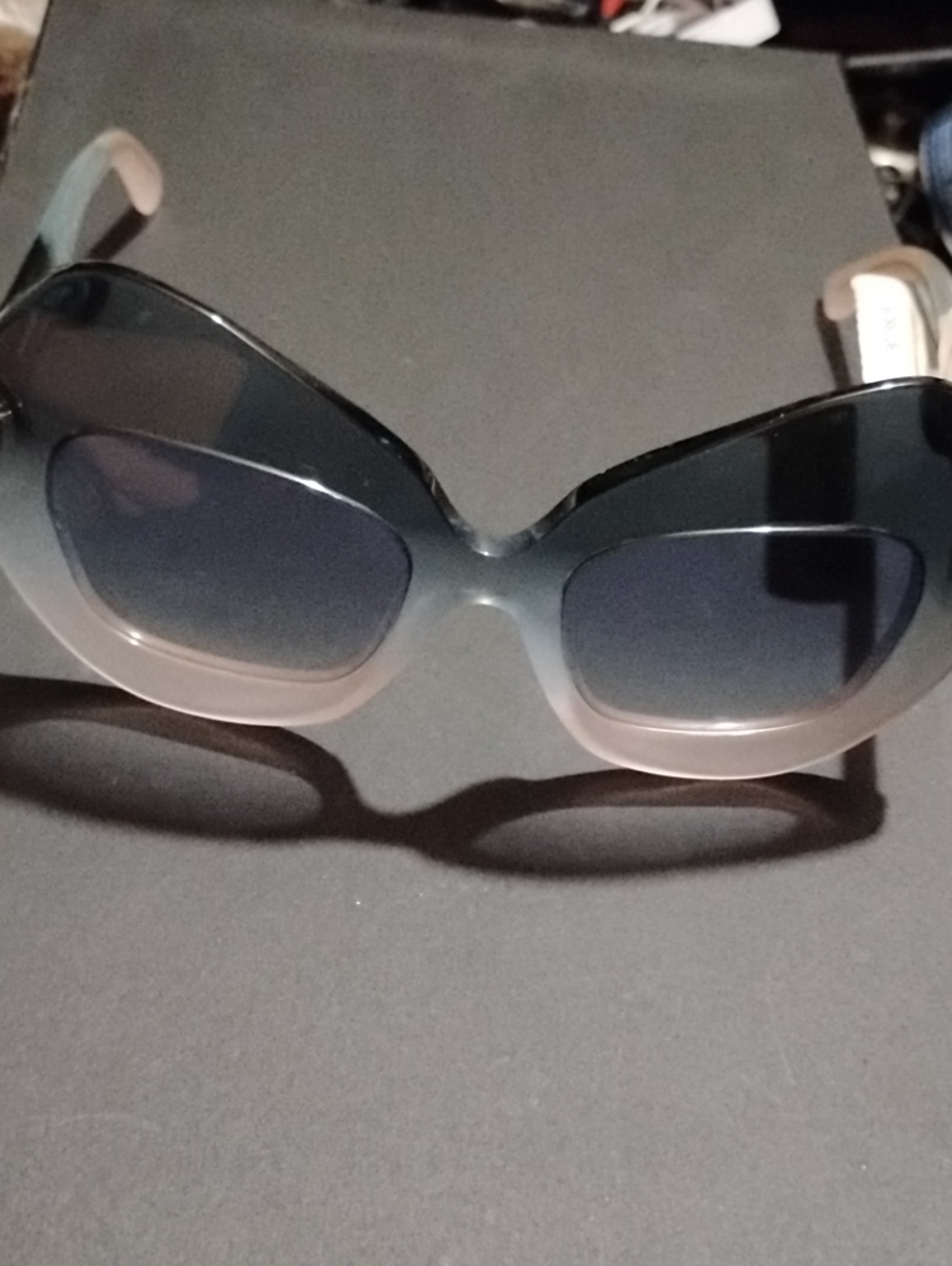 Women's Gradient Oversized Sunglasses - Black to Cream